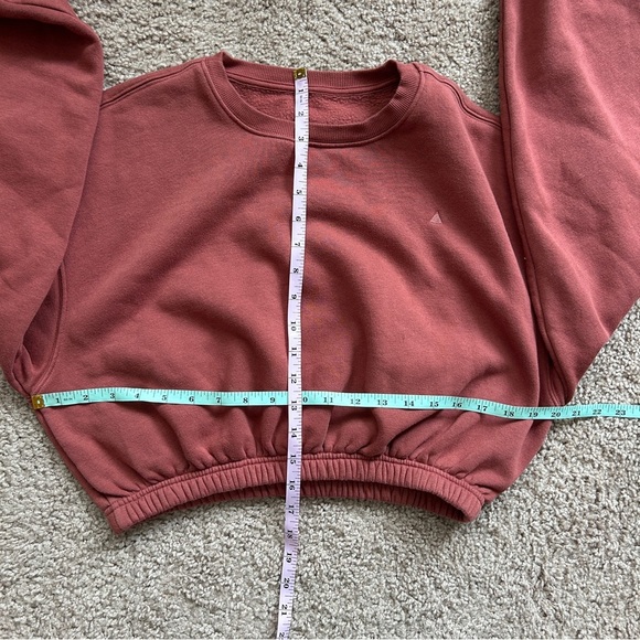 Vitality Rosewood Red Cozy Crew Crop Top Sweatshirt Size Small - Picture 8 of 11
